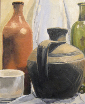 Zeitgenössisches Werk mit dem Titel « Still Life Withe a White Cup », Erstellt von SOROKINA LELIA