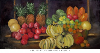 Zeitgenössisches Werk mit dem Titel « Fruits exotiques », Erstellt von FRANçOISE LEDAMOISEL