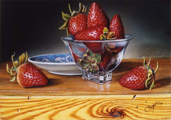 Zeitgenössisches Werk mit dem Titel « COUPE DE FRAISES », Erstellt von CHRISTIAN LABELLE