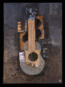 Zeitgenössisches Werk mit dem Titel « guitare grillagée », Erstellt von FRED BINET