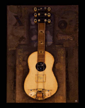 Zeitgenössisches Werk mit dem Titel « Guitare jaune », Erstellt von FRED BINET