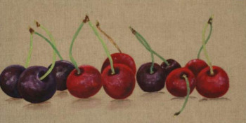 Zeitgenössisches Werk mit dem Titel « Cerises du jardin », Erstellt von CLAUDINE WINTREBERT