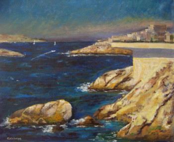 Zeitgenössisches Werk mit dem Titel « Marseille,la corniche », Erstellt von CLAUDINE WINTREBERT