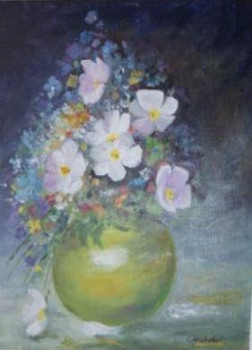 Zeitgenössisches Werk mit dem Titel « Bouquet de printemps », Erstellt von CLAUDINE WINTREBERT