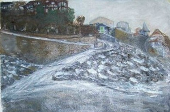 Zeitgenössisches Werk mit dem Titel « La neige sur la côte, Normandie », Erstellt von NADIA VIGUIER