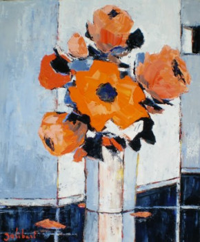 Zeitgenössisches Werk mit dem Titel « Bouquet orange », Erstellt von FRANCIS JALIBERT