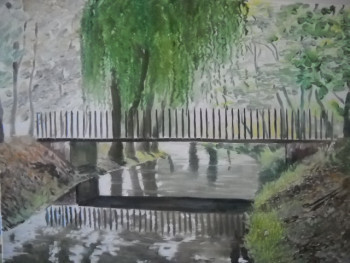 Zeitgenössisches Werk mit dem Titel « Promenade du Ruisseau de la Fontaine D'ouche (pont) », Erstellt von HAMLET