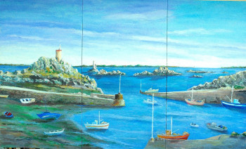 Zeitgenössisches Werk mit dem Titel « Port de Loguivy », Erstellt von PHILIPPE LE MONIES DE SAGAZAN