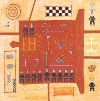 Zeitgenössisches Werk mit dem Titel « Porte Dogon II », Erstellt von MARIE GRIFFON