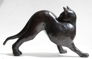 Zeitgenössisches Werk mit dem Titel « CHAT SIAMOIS (de dos) », Erstellt von XAVIER CARNOY