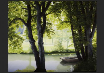 Zeitgenössisches Werk mit dem Titel « MAGIE VERTE (MARAIS POITEVIN) 2 », Erstellt von GAUTIER