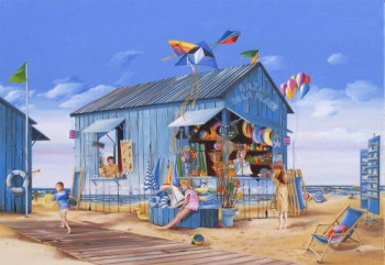 Zeitgenössisches Werk mit dem Titel « Le bazar de la plage », Erstellt von DOMINIQUE PINEAU