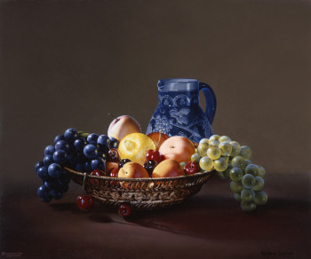 Zeitgenössisches Werk mit dem Titel « LA CORBEILLE DE FRUITS  », Erstellt von GAUTIER