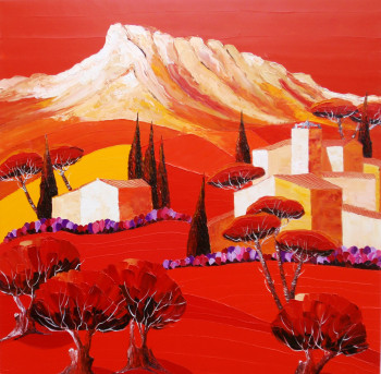 Zeitgenössisches Werk mit dem Titel « Sainte Victoire Fauve », Erstellt von JULIE PIOCH