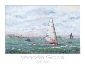 Zeitgenössisches Werk mit dem Titel « Départ du Vendée Globe 2008-2009 », Erstellt von JP-ARTISTE