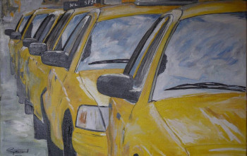 Zeitgenössisches Werk mit dem Titel « Les taxis de New York », Erstellt von GéRARD DUCHENE