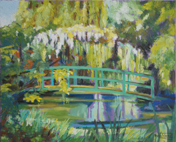 Zeitgenössisches Werk mit dem Titel « Petit pont à Giverny », Erstellt von KATIA TCHIRIEFF