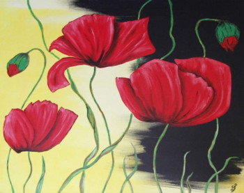 Zeitgenössisches Werk mit dem Titel « coquelicots 2 », Erstellt von BERNI