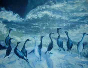 Zeitgenössisches Werk mit dem Titel « Cormorants », Erstellt von LYUBA ZAHOVA