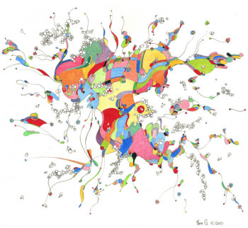 Zeitgenössisches Werk mit dem Titel « Technique mixte 1800 », Erstellt von MARIE G