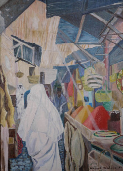 Zeitgenössisches Werk mit dem Titel « Lumière dans le souk », Erstellt von GéRARD DUCHENE