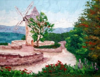 Zeitgenössisches Werk mit dem Titel « Moulin - Gignac - Lubéron - Vaucluse - Provence Alpes Côte d?Azur - France - Réf: 112Fg », Erstellt von ABERIUS