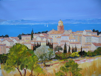 Zeitgenössisches Werk mit dem Titel « Saint Tropez », Erstellt von ALAIN COJAN