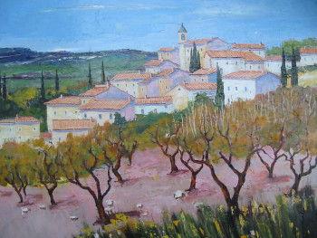 Zeitgenössisches Werk mit dem Titel « village de haute provence », Erstellt von ALAIN COJAN