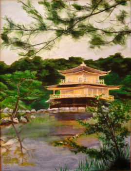 Zeitgenössisches Werk mit dem Titel « Le Pavillon d'Or, Kyoto (Japon) », Erstellt von BONNEAU-MARRON