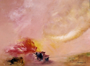 Zeitgenössisches Werk mit dem Titel « Voyage en rose », Erstellt von TCHARTILOGLOU FRANCOISE