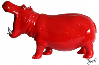 Zeitgenössisches Werk mit dem Titel « Ô my Rhino ! - Taille M - Red », Erstellt von BAJACK