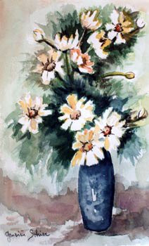 Zeitgenössisches Werk mit dem Titel « Marguerites blanches », Erstellt von GENEVIEVE S.