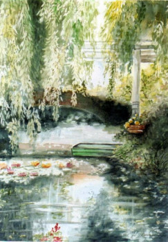 Zeitgenössisches Werk mit dem Titel « du côté de Giverny », Erstellt von GENEVIEVE S.