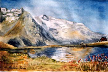 Zeitgenössisches Werk mit dem Titel « Lac blanc », Erstellt von GENEVIEVE S.