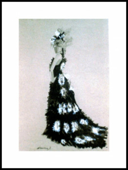 Zeitgenössisches Werk mit dem Titel « silhouette à la belle robe », Erstellt von GENEVIEVE S.