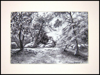 Zeitgenössisches Werk mit dem Titel « Clairière à Fontainebleau », Erstellt von GENEVIEVE S.