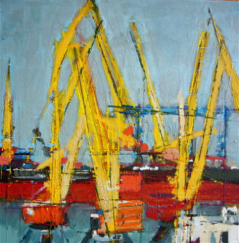 Zeitgenössisches Werk mit dem Titel « Yellow cranes », Erstellt von CHRISTIAN MENARD