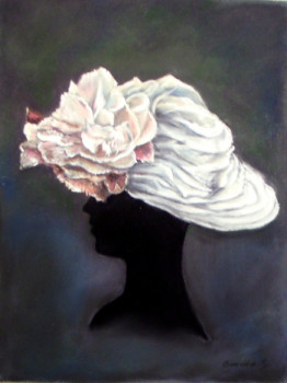 Zeitgenössisches Werk mit dem Titel « chapeau aux roses », Erstellt von GENEVIEVE S.