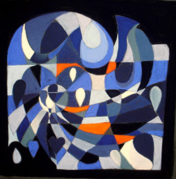 Zeitgenössisches Werk mit dem Titel « lumière bleue », Erstellt von GENEVIEVE S.