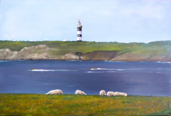 Zeitgenössisches Werk mit dem Titel « Phare de Créac'h-Ouessant », Erstellt von JEAN PIERRE BLANDEL