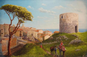 Zeitgenössisches Werk mit dem Titel « antibes jadis », Erstellt von ALAIN BENEDETTO