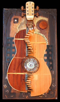 Zeitgenössisches Werk mit dem Titel « guitare spirale », Erstellt von FRED BINET