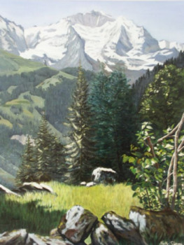 Zeitgenössisches Werk mit dem Titel « la Jungfrau (Suisse) », Erstellt von NELLY SIMON