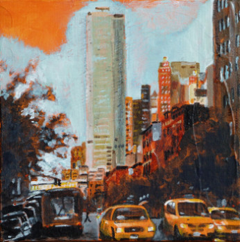 Zeitgenössisches Werk mit dem Titel « Orange New York II », Erstellt von BONNEAU-MARRON