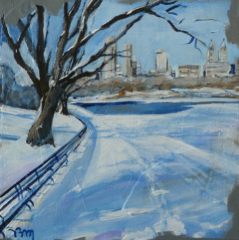 Zeitgenössisches Werk mit dem Titel « Snow in Central Park », Erstellt von BONNEAU-MARRON