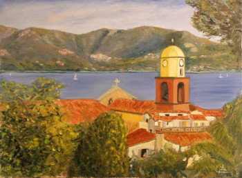 Zeitgenössisches Werk mit dem Titel « Vue de la citadelle de Saint-Tropez », Erstellt von JULIA COLLETTO