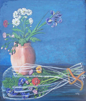 Zeitgenössisches Werk mit dem Titel « Bouquet en Préparation », Erstellt von CATY