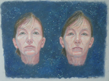 Zeitgenössisches Werk mit dem Titel « double autoportrait », Erstellt von INGRID HöRLIN