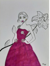 fille-a-la-robe-fushia