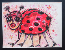 peinture-coccinelle-insecte-21x30cm